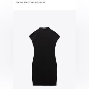 Zara Short Stretch Knit Black Dress